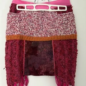 Mixed Media Tina Neumann Unique Pink Knit Mini Skirt Wool Acrylic